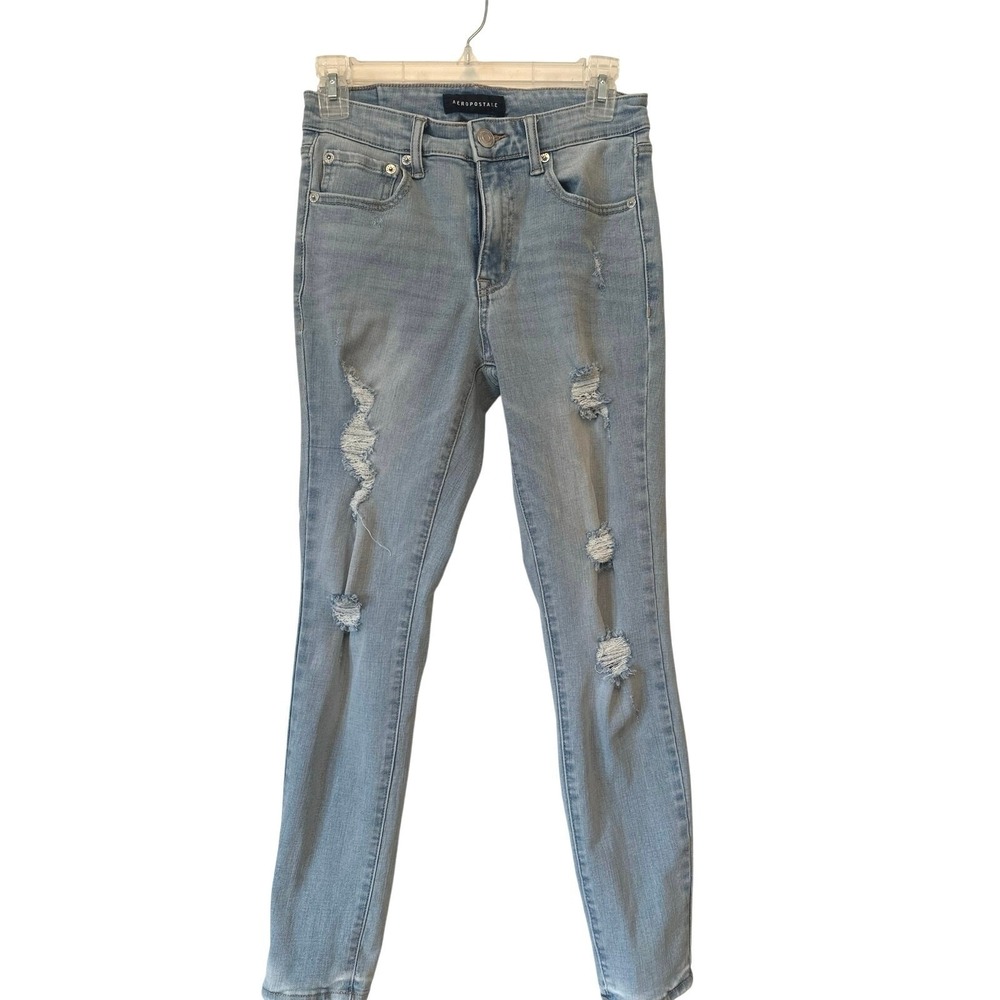 Aeropostale High Rise Jegging Jeans Women's Size 6 Short Light Wash Distressed